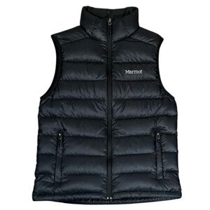 Marmot Zeus 800 Fill Goose Down Full Zip Puffer Vest Black READ
